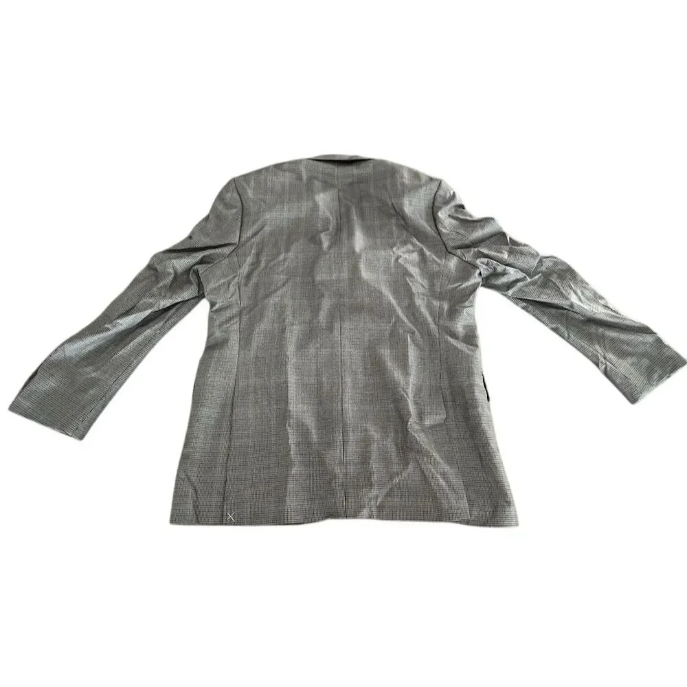 Ralph Lauren Men's Glen Plaid‎ Blazer Black 40R Two-Button Formal